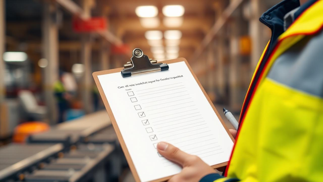Factory audit checklist being used inside a Chinese factory